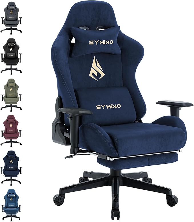 Symino Chaise Gaming Ergonomique en Daim