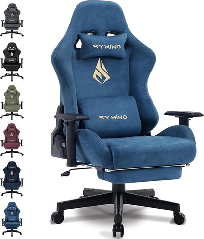 Symino Chaise Gaming Ergonomique en Daim