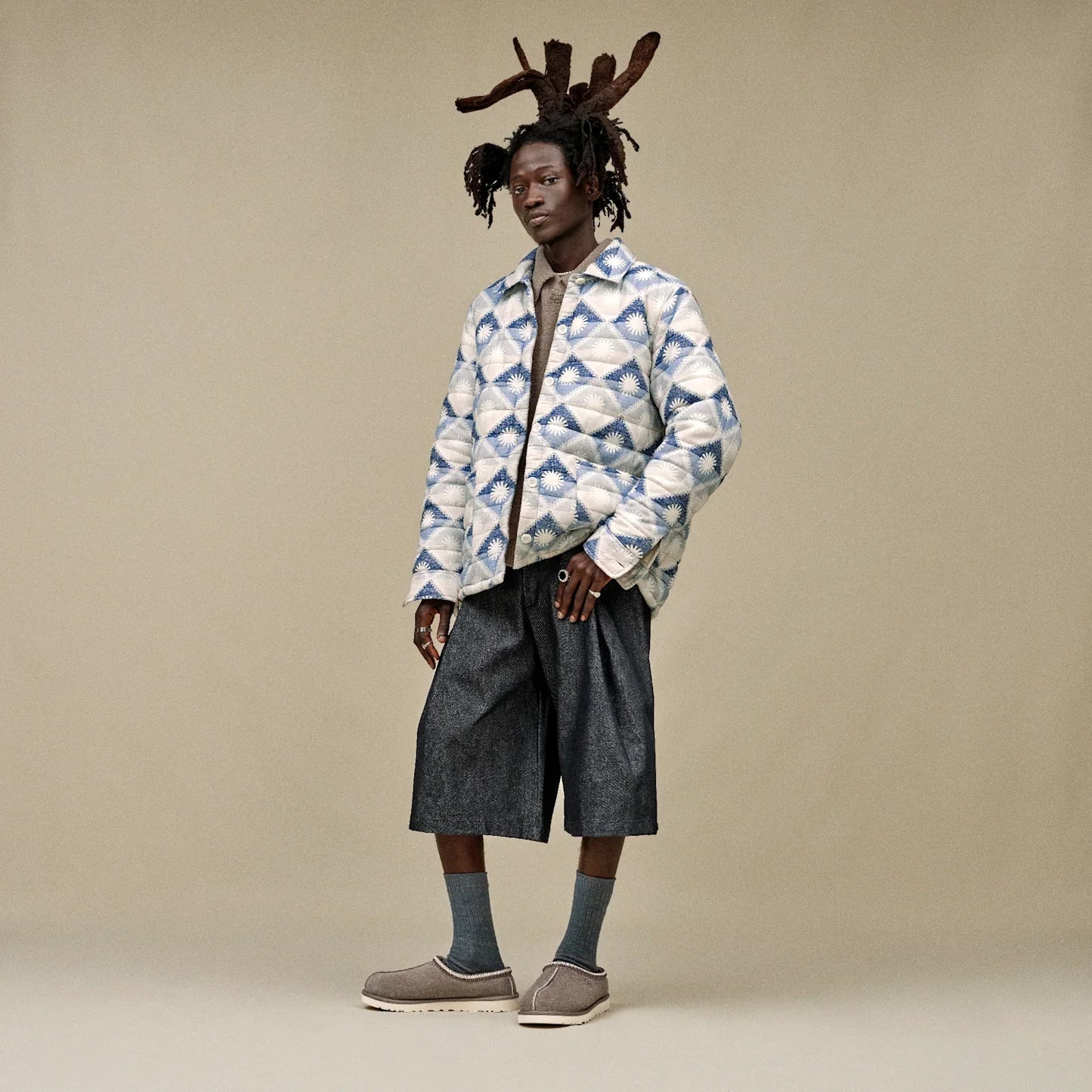 Chausson en daim shaggy UGG Tasman Smoke Plume